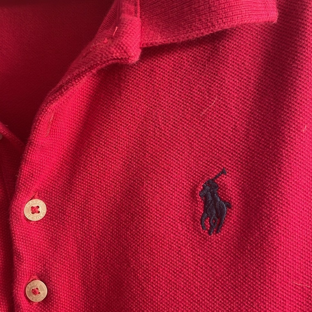 Polo Ralph Lauren Girls Bright Pink Polo Size M/7. Like New! - Picture 3 of 4